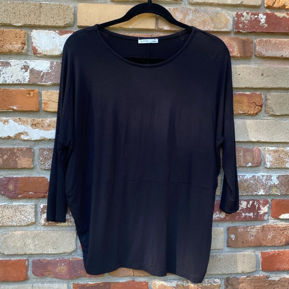 Zara Black Crew Neck Top—Small